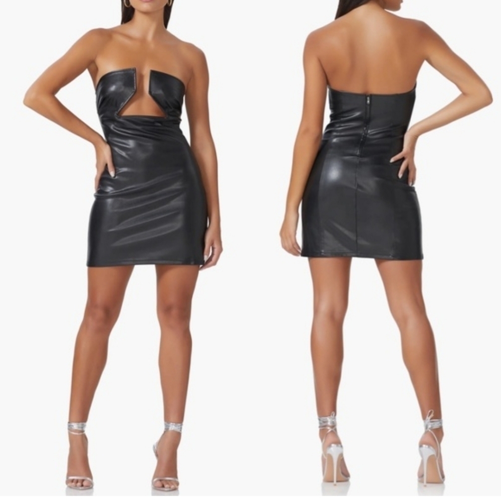 AFRM Black Noir Strapless Mini Dress